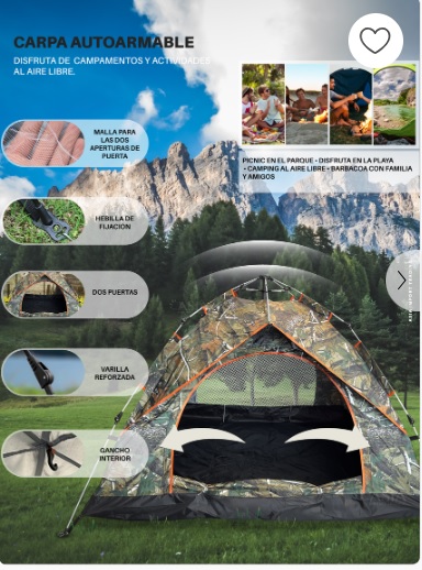 Carpa De Camping Automatica 5 Personas